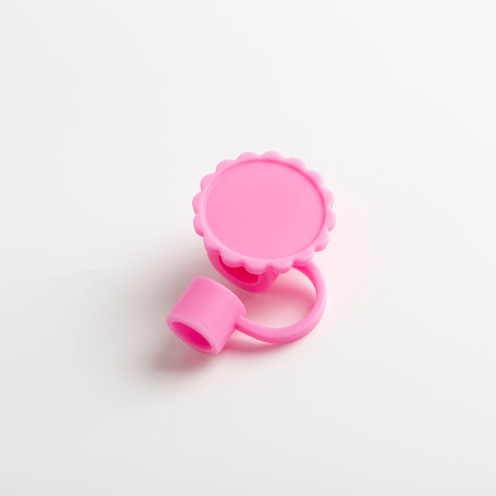 Sublimatable Floral Straw Cap - 12 Pack - pink color option | drinkware straw accessory
