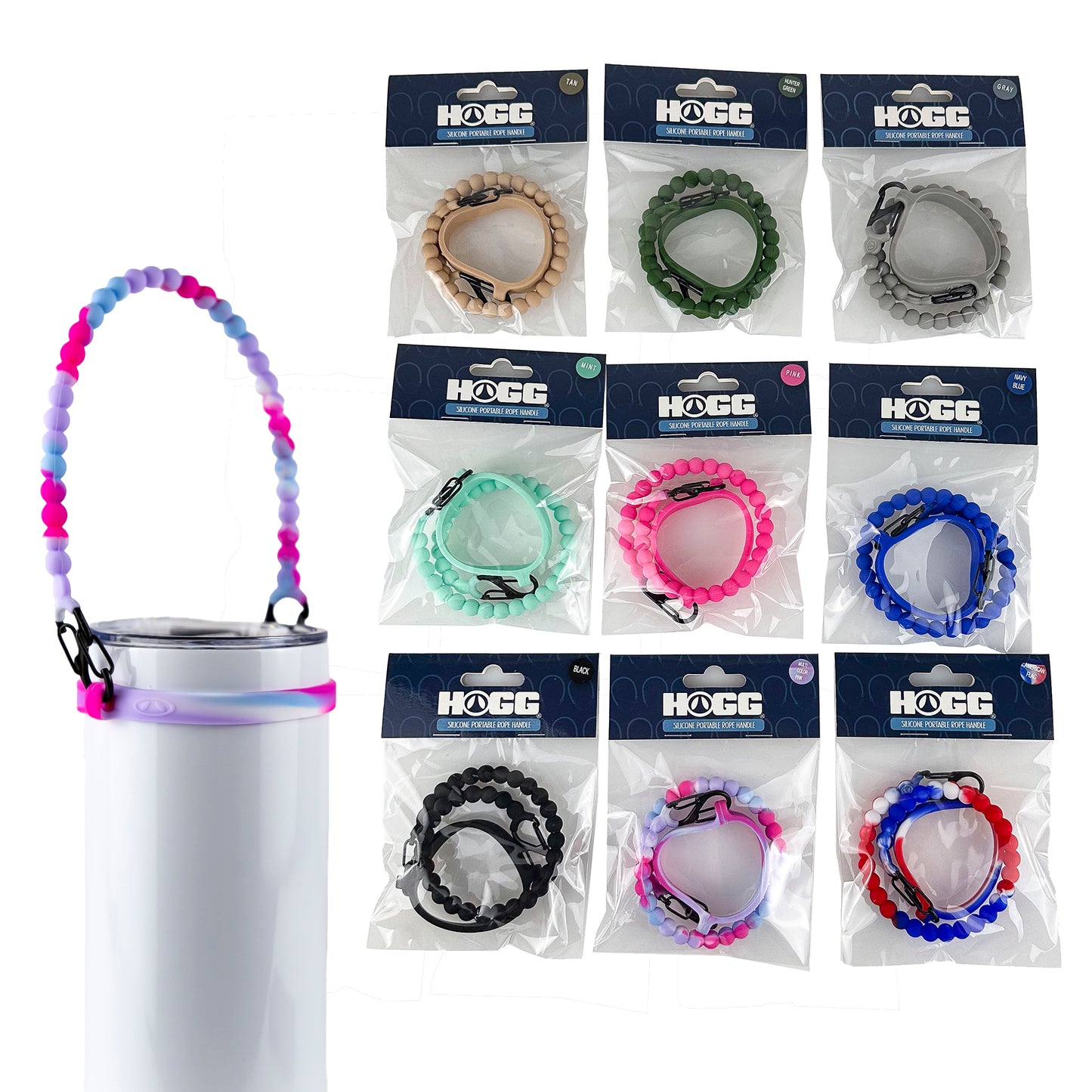 SILICONE PORTABLE ROPE HANDLE - FITS 3oz - 40oz TUMBLERS