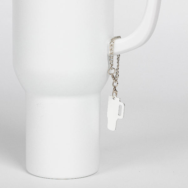 Sublimatable Tumbler Charm Tag - 12 Pack - lifestyle view | sublimatable accessory blank