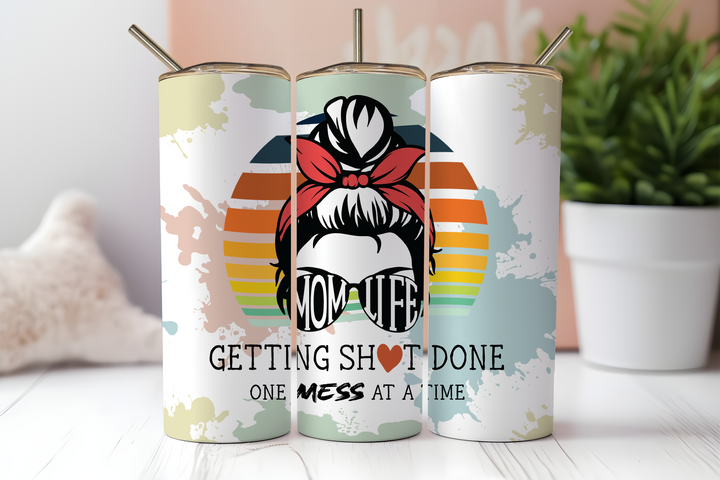 Digital Sublimation Designs - Mother's Day Tumbler Wrap — 20oz Skinny — Mom Life