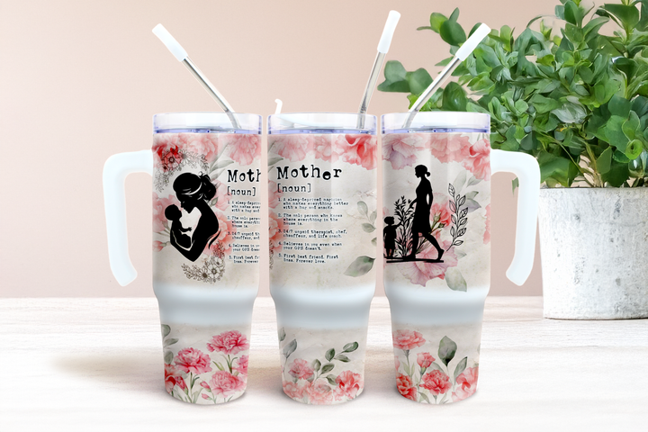 Digital Sublimation Designs - Mother's Day Tumbler Wrap — 40oz Traveler — Mother's Definition