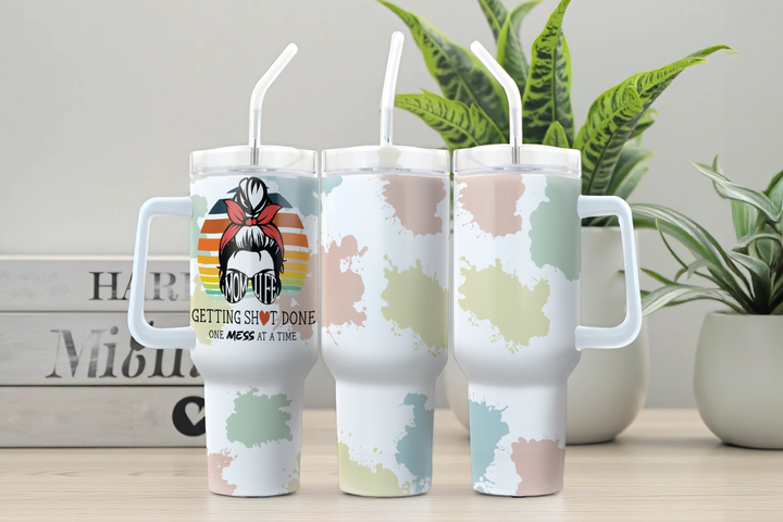 Digital Sublimation Designs - Mother's Day Tumbler Wrap — 40oz Traveler — Mom Life