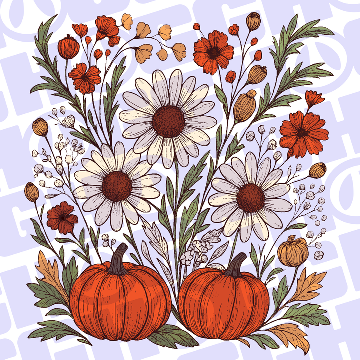 Multi Product Use - Digital Sublimation Designs - Fall 2025 — Floral Pumpkin
