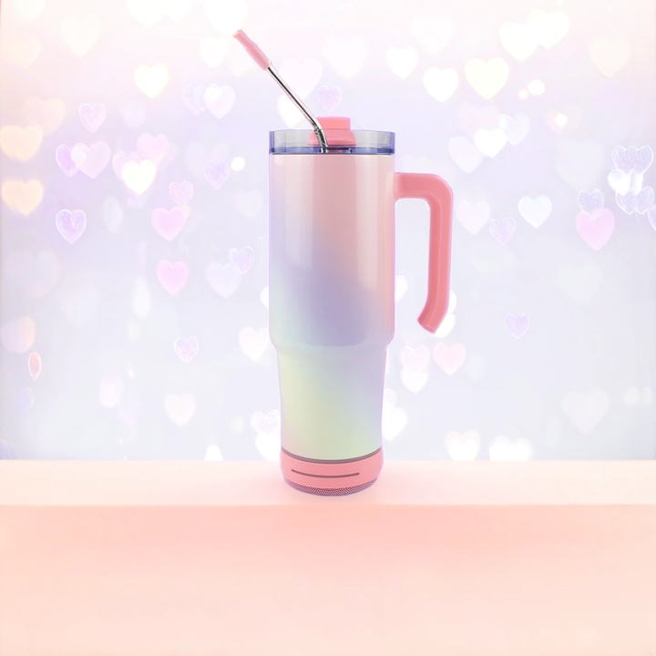 30oz Sublimatable Holographic Speaker Grippy Tumbler - Unicorn