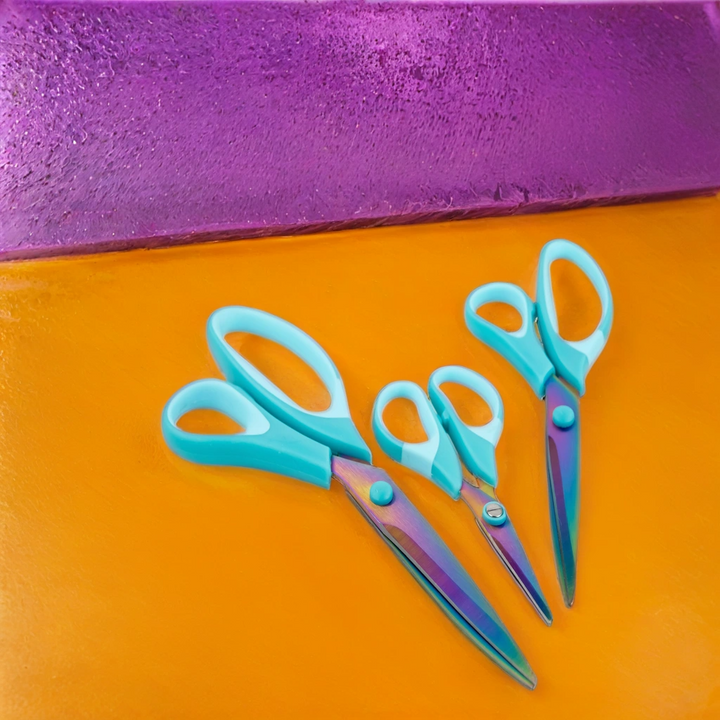 Electric Blue Crafting Scissors (3 Pack) - front view | tumbler crafting tool