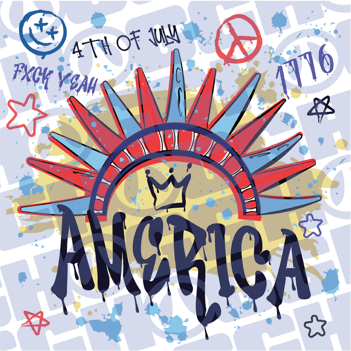 Multi Product Use - Digital Sublimation Designs - Fourth of July — America Bold Graffiti
