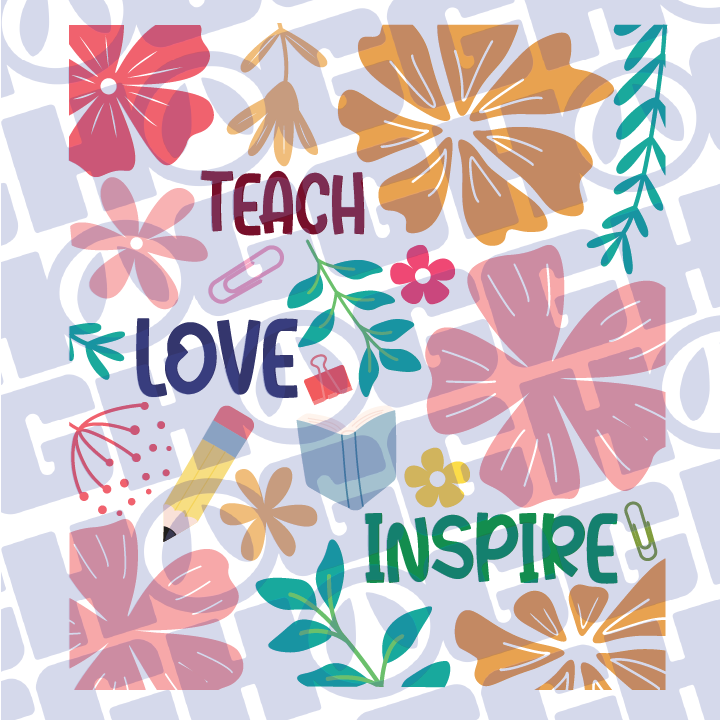 Multi Product Use - Digital Sublimation Designs - Back to School Teachers — Boho Flowers