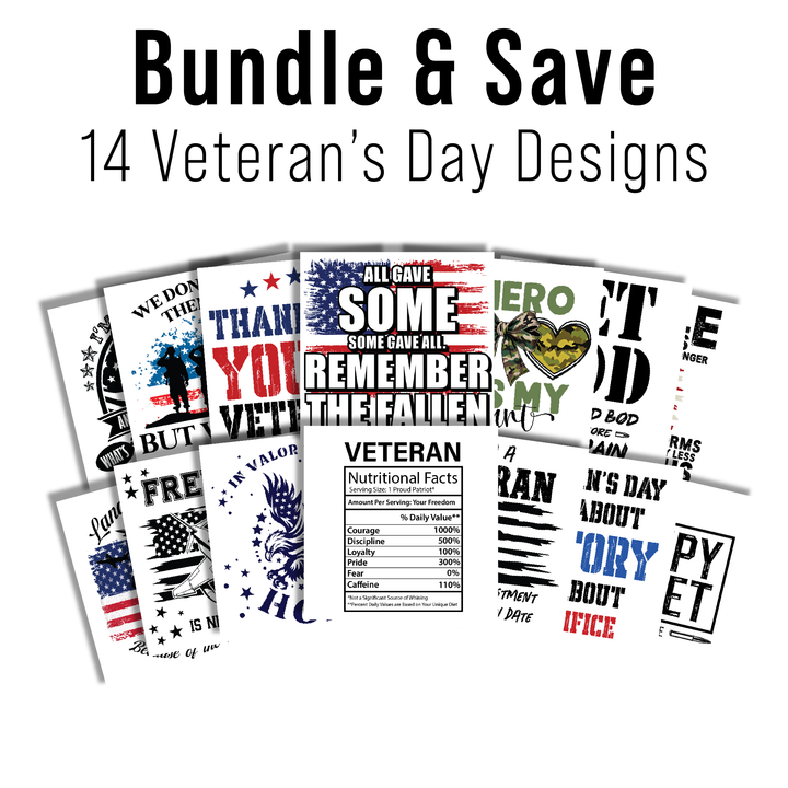 Multi Product Use - Digital Sublimation Designs - Veteran's Day — Bundle And Save All 14 Designs