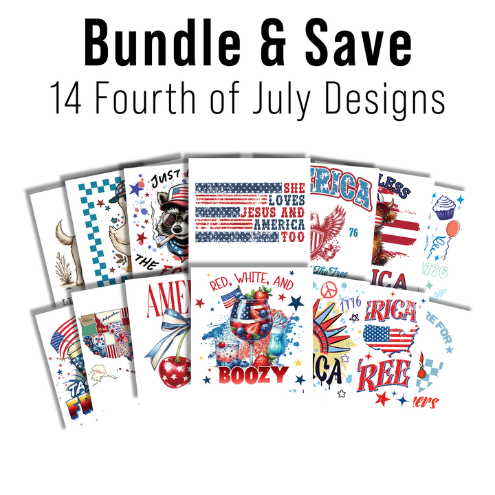 Multi Product Use - Digital Sublimation Designs - Fourth of July — Bundle All 14 Designs