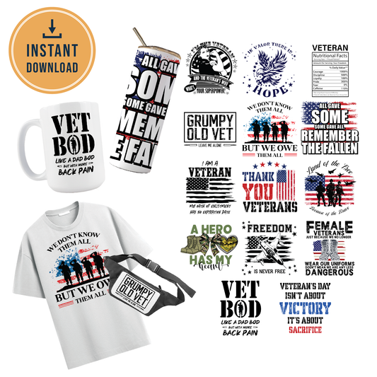 MULTI PRODUCT USE - DIGITAL SUBLIMATION DESIGNS - VETERAN'S DAY
