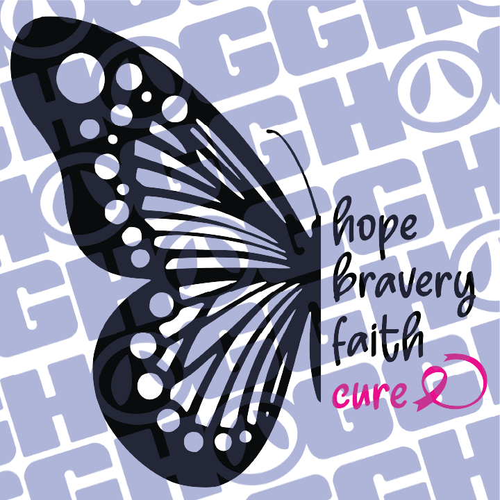 Multi Product Use - Digital Sublimation Designs - Breast Cancer Awareness — Hope Butterfly