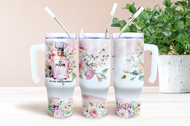 Digital Sublimation Designs - Mother's Day Tumbler Wrap — 40oz Traveler — NO.1 Mom