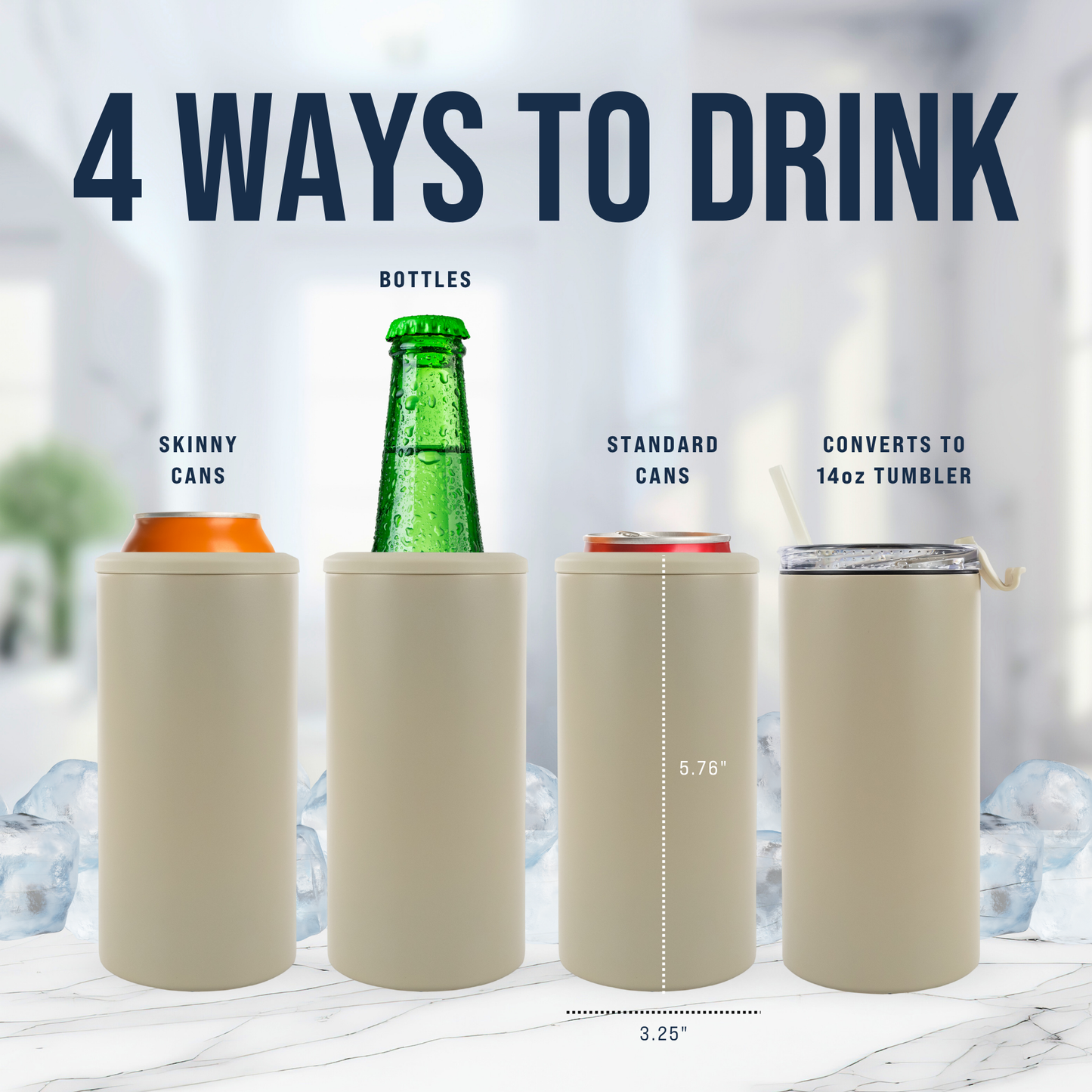 4 in 1 POWDER COATED CAN COOLER