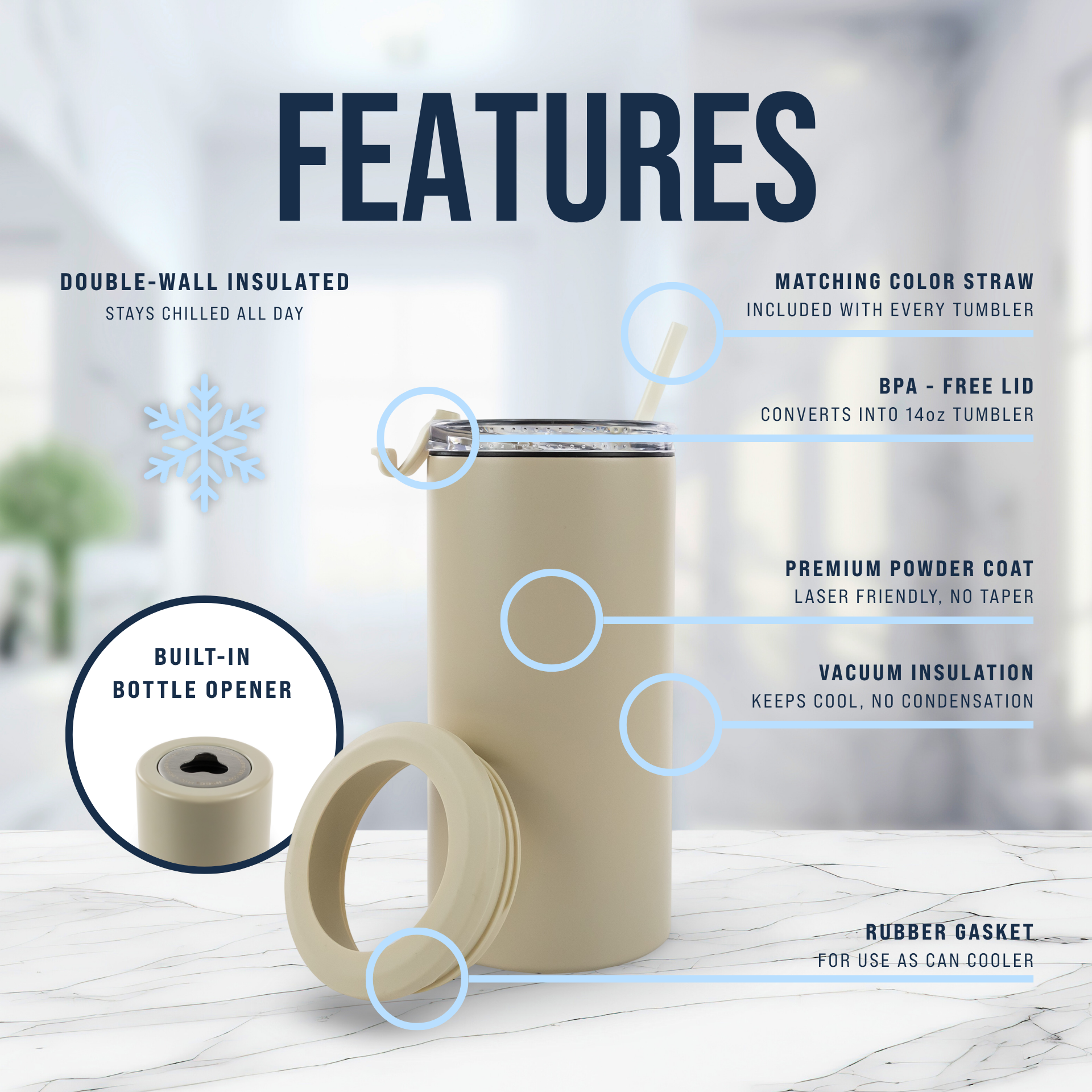 4 in 1 POWDER COATED CAN COOLER