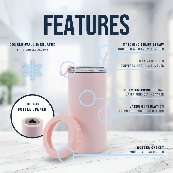 4 in 1 Powder Coated Can Cooler