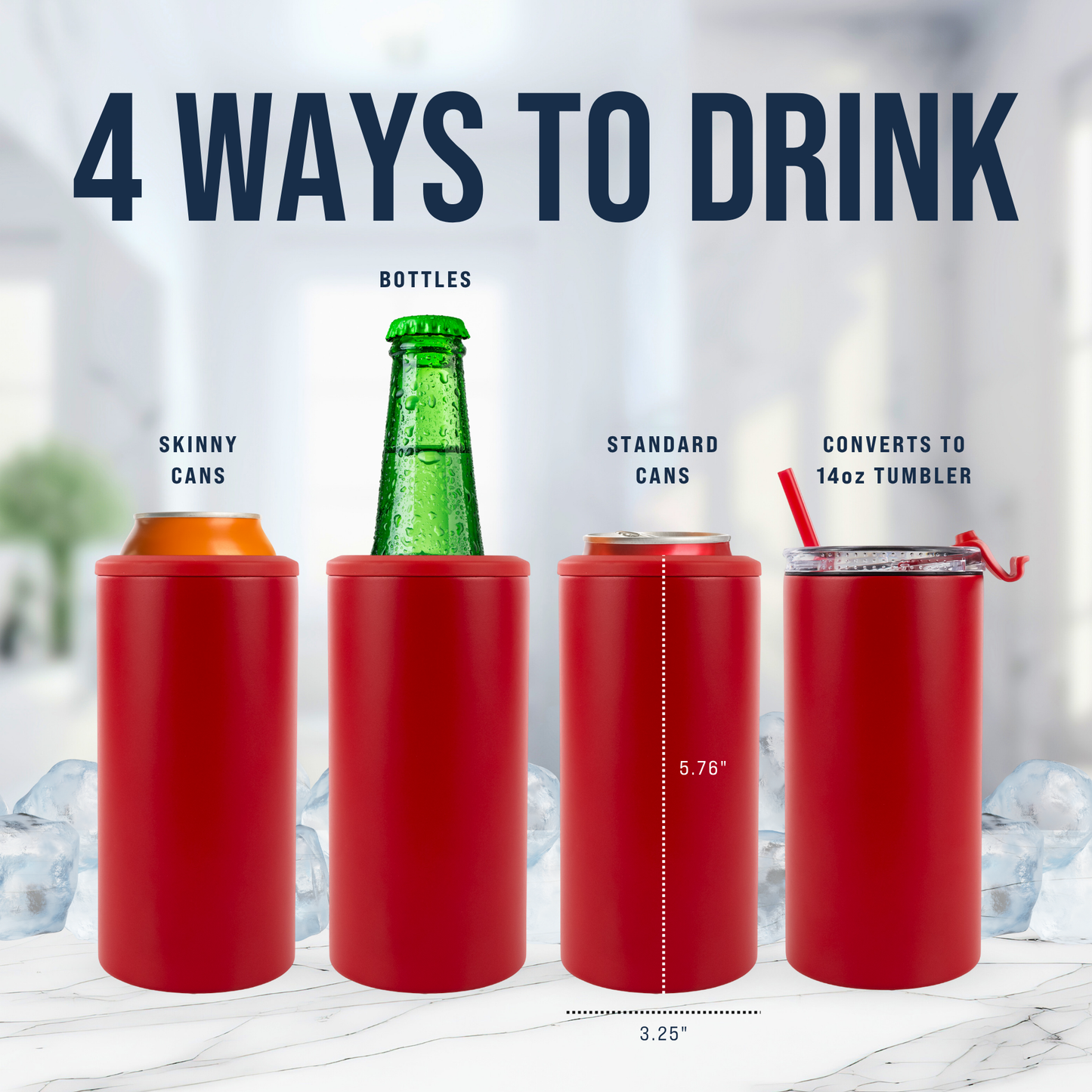 4 in 1 POWDER COATED CAN COOLER