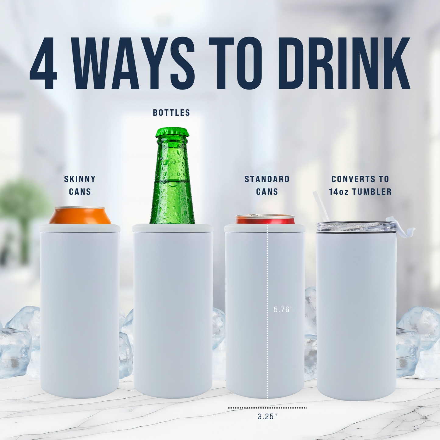 4 in 1 POWDER COATED CAN COOLER