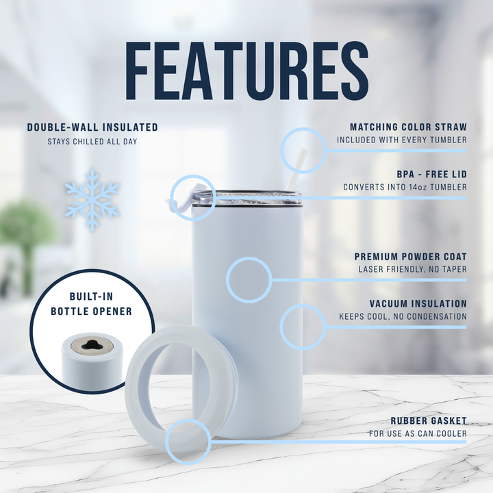 4 in 1 Powder Coated Can Cooler