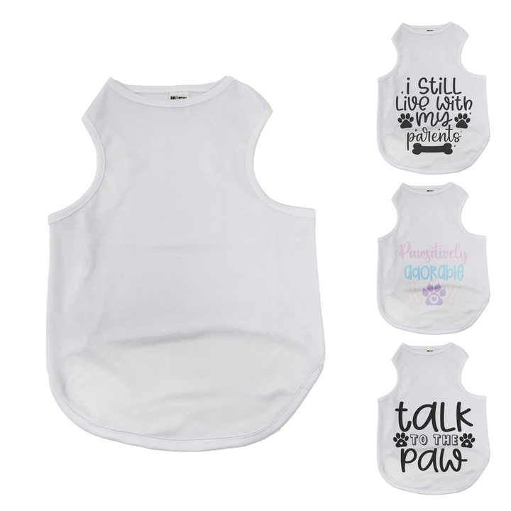 Sublimatable Pet Tank Top - Large - sublimatable apparel blank for custom apparel businesses and personalized gifts