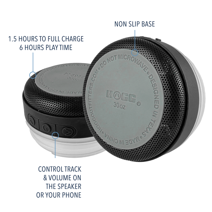30oz Powder Coated Grippy Speaker Tumbler — Black