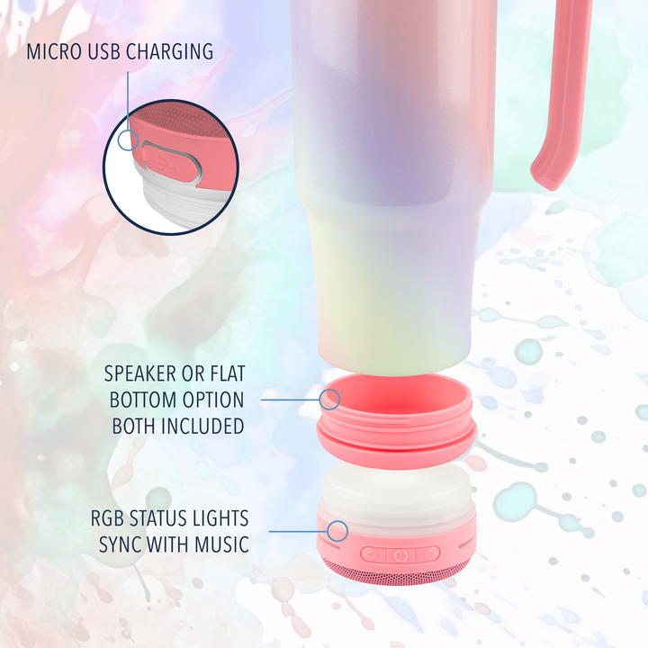 30oz Sublimatable Holographic Speaker Grippy Tumbler Case (24 Units) - Unicorn