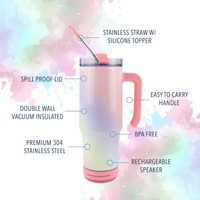 30oz Sublimatable Holographic Speaker Grippy Tumbler Case (24 Units) - Unicorn