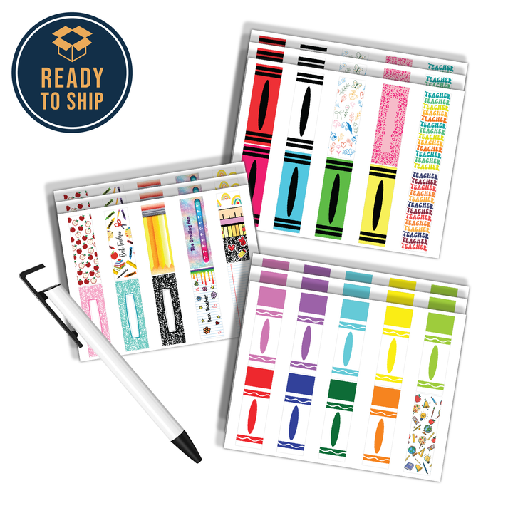Assorted Ready to Press Sublimation - School Pen Wraps (9 Pack) — Sublimatable Pens