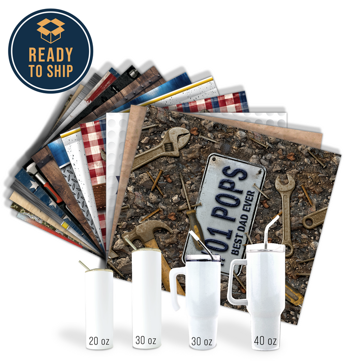 Assorted Ready to Press Sublimation Tumbler Prints (14 Pack) - Father's Day 2025
