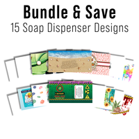 Assorted Ready to Press Sublimation 18oz Soap Dispenser Prints (17 Pack)