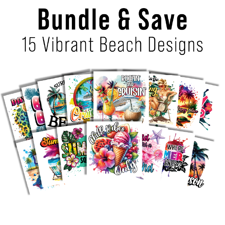 Multi Product Use - Digital Sublimation Designs - Vibrant Beach — Bundle And Save All 15 Designs