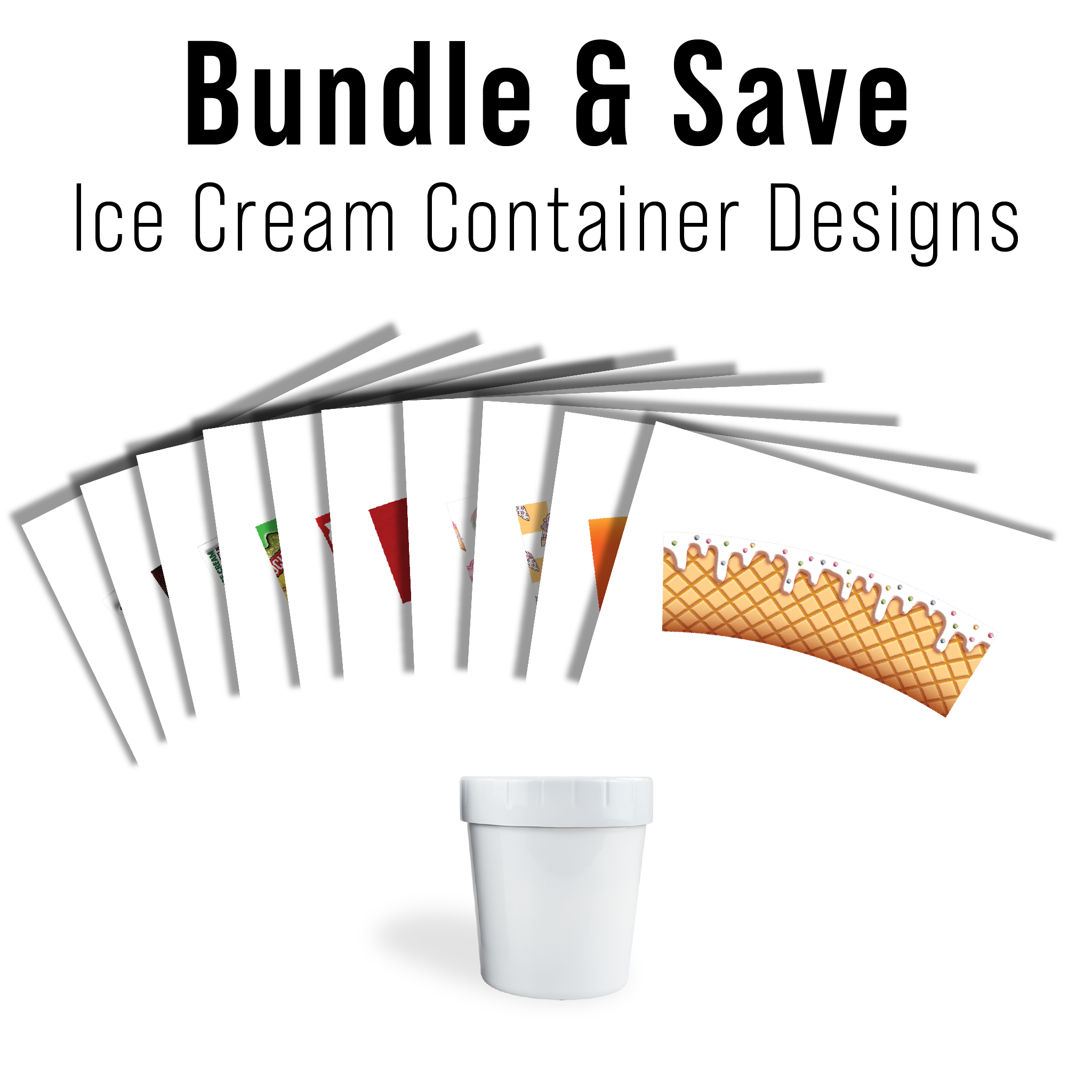 DIGITAL SUBLIMATION DESIGNS - ICE CREAM CONTAINER