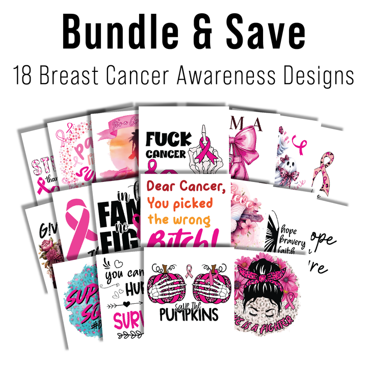 Multi Product Use - Digital Sublimation Designs - Breast Cancer Awareness — Bundle And Save All 18 Designs