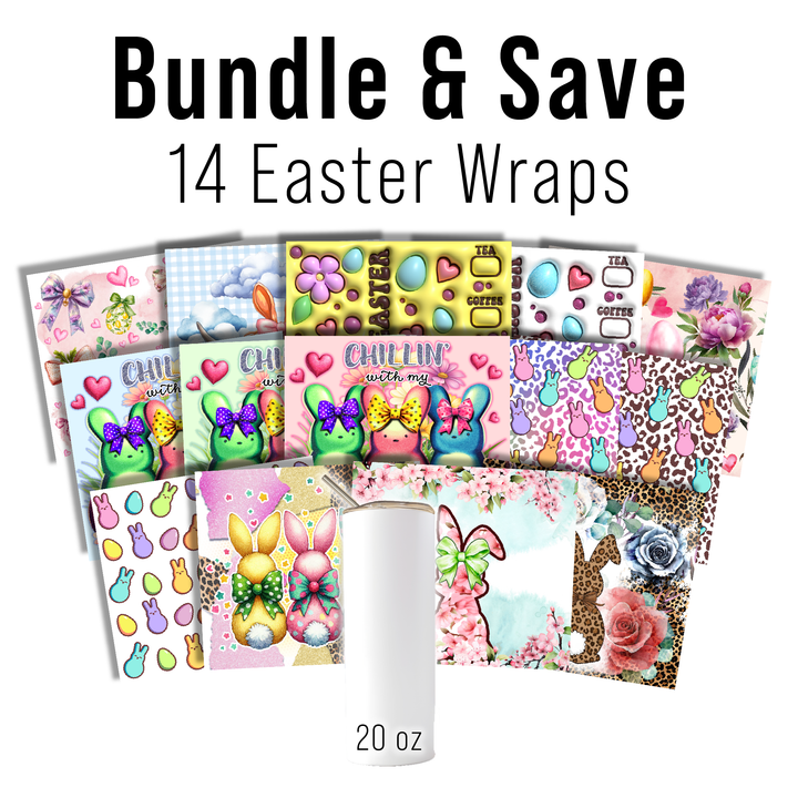 Digital Sublimation Designs - Easter — 20oz Skinny — Bundle and Save (All 14 Designs)