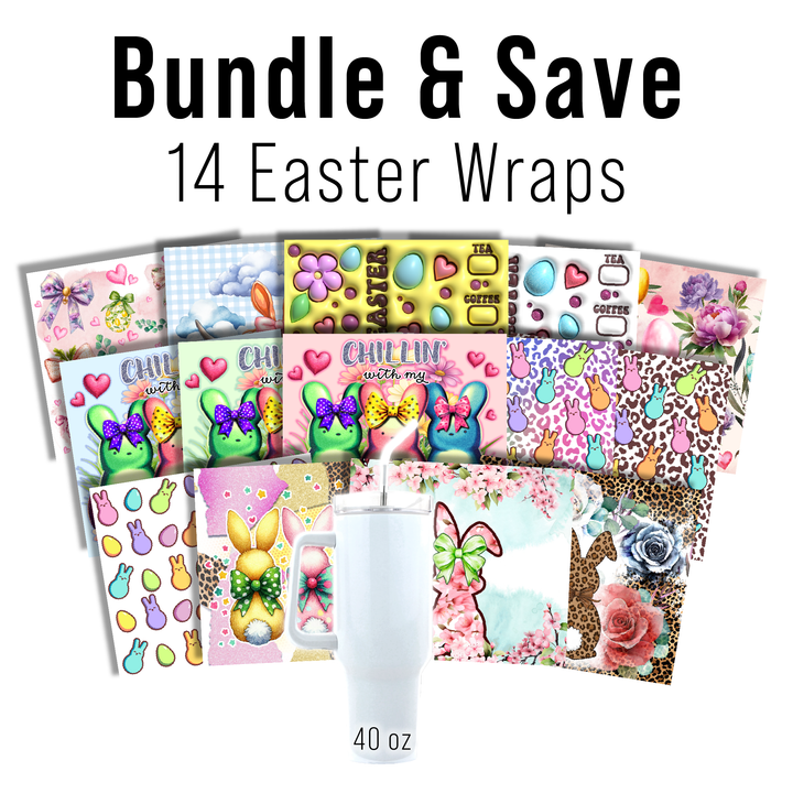 Digital Sublimation Designs - Easter — 40oz Traveler — Bundle and Save (All 14 Designs)