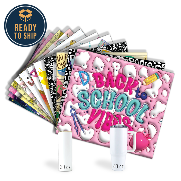 Assorted Ready to Press Sublimation Tumbler Prints (12 Pack) - Back to School Teachers