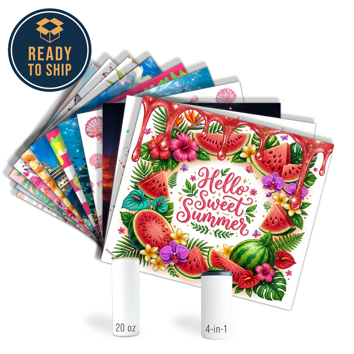 Assorted Ready to Press Sublimation Tumbler Prints (12 Pack) - Summer Fiesta