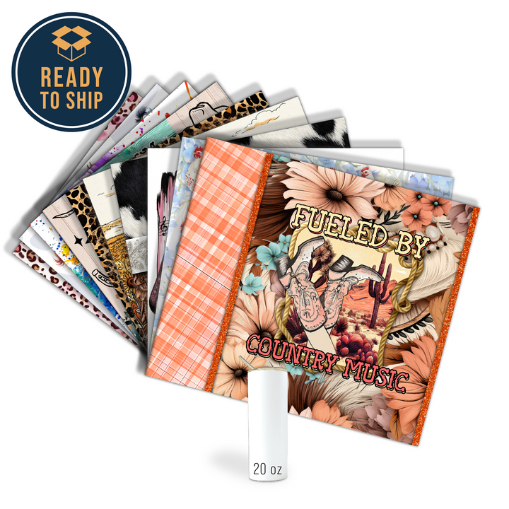 Assorted Ready to Press Sublimation Tumbler Prints (12 Pack) - Southern Girl — 20oz Skinny