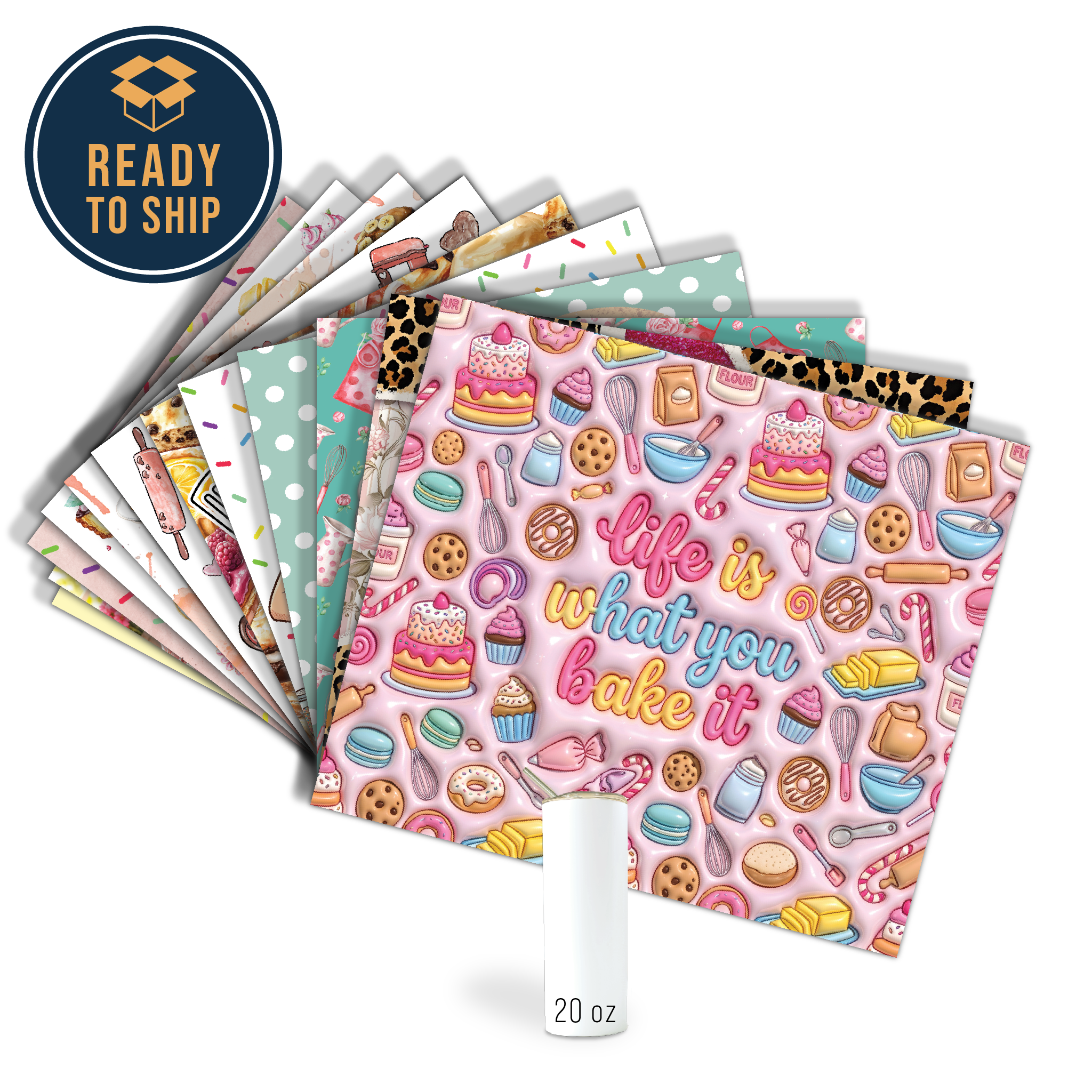 Assorted Ready to Press Sublimation Tumbler Prints (12 Pack) - Sugar and Spice