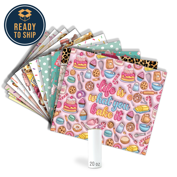 Assorted Ready to Press Sublimation Tumbler Prints (12 Pack) - Sugar and Spice