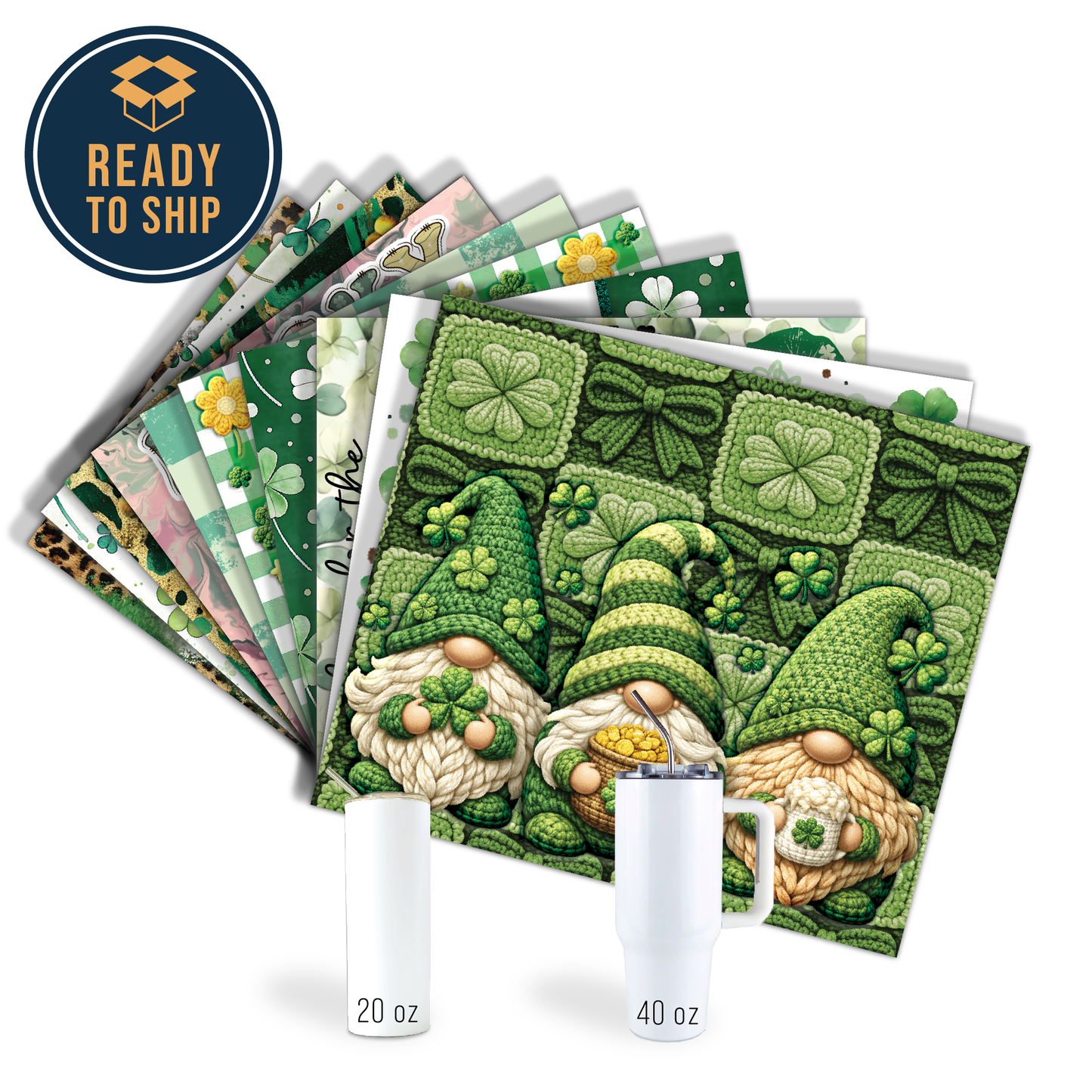 ASSORTED READY TO PRESS SUBLIMATION TUMBLER PRINTS (12 PACK) - ST. PATRICKS