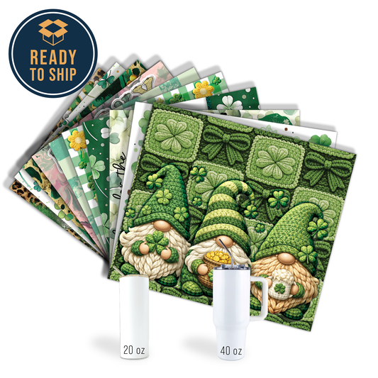 ASSORTED READY TO PRESS SUBLIMATION TUMBLER PRINTS (12 PACK) - ST. PATRICKS