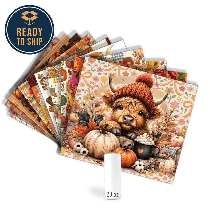 Assortiment de transferts de sublimation prêts à presser pour gobelets (paquet de 12) - Halloween 3