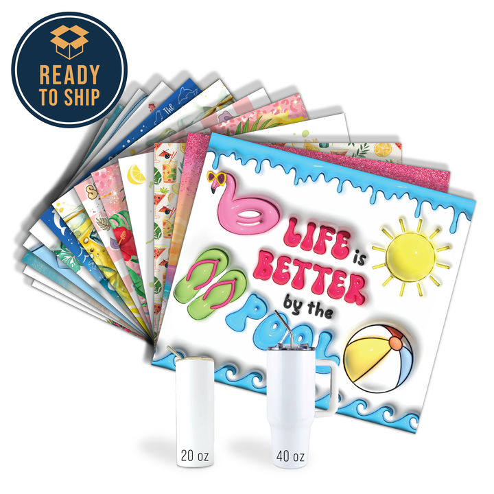 Assorted Ready to Press Sublimation Tumbler Prints (14 Pack) - Summer