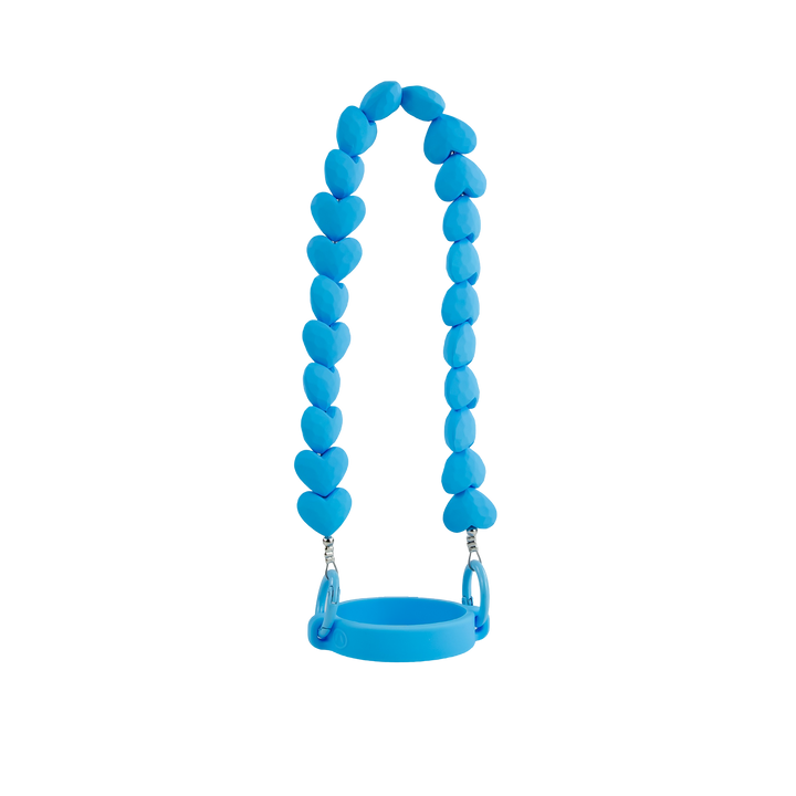 Silicone Portable Rope Handle - Fits 3oz - 40oz Tumblers — Pink w/ Gold Chain