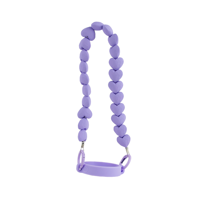 Silicone Portable Rope Handle - Fits 3oz - 40oz Tumblers — Pink w/ Gold Chain