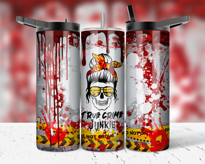 Assorted Ready to Press Sublimation Prints for 20oz Straight Skinny Tumblers (10 Pack) - True Crime
