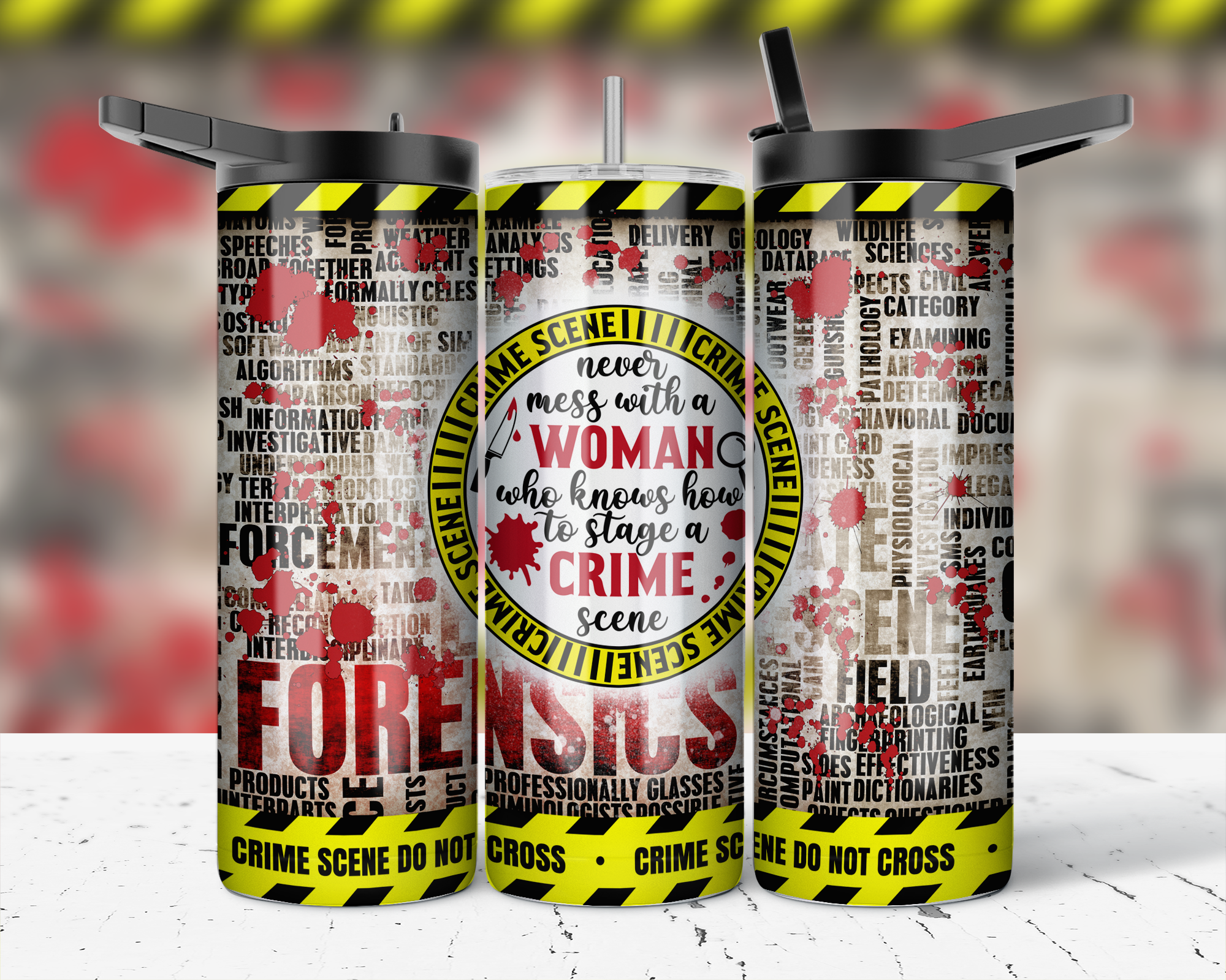 ASSORTED READY TO PRESS SUBLIMATION PRINTS FOR 20oz STRAIGHT SKINNY TUMBLERS (10 PACK) - TRUE CRIME