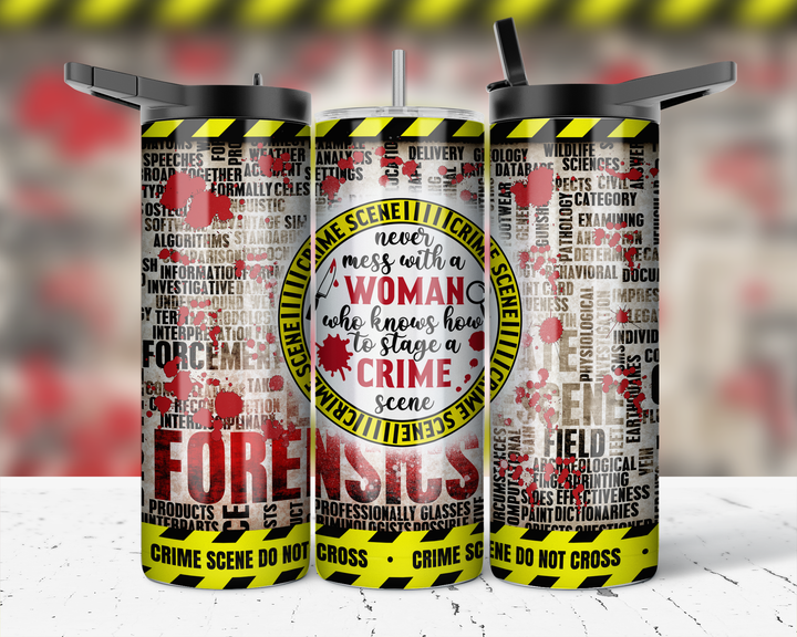 Assorted Ready to Press Sublimation Prints for 20oz Straight Skinny Tumblers (10 Pack) - True Crime