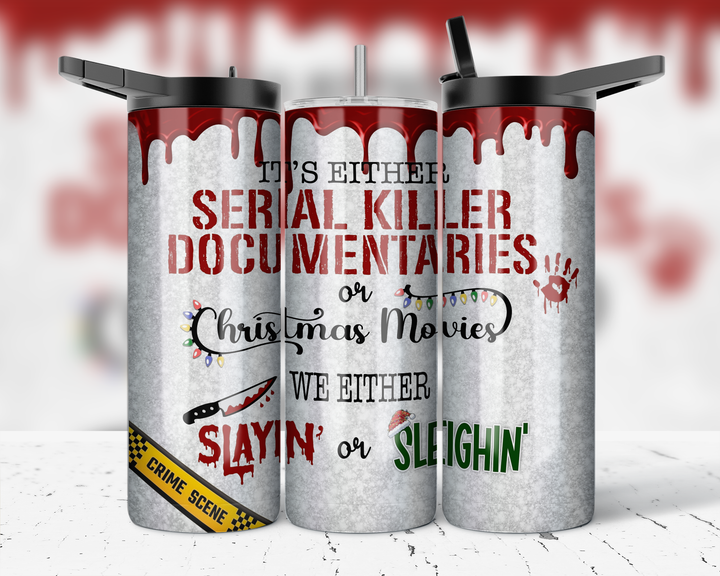 Assorted Ready to Press Sublimation Prints for 20oz Straight Skinny Tumblers (10 Pack) - True Crime