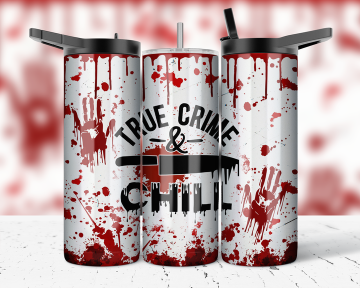 Assorted Ready to Press Sublimation Prints for 20oz Straight Skinny Tumblers (10 Pack) - True Crime